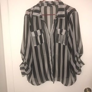 Black and White Stripped Blouse
